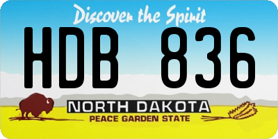 ND license plate HDB836