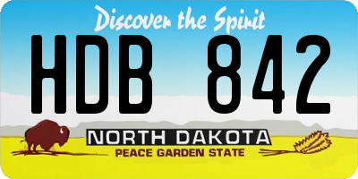 ND license plate HDB842