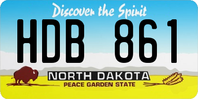 ND license plate HDB861