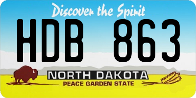 ND license plate HDB863