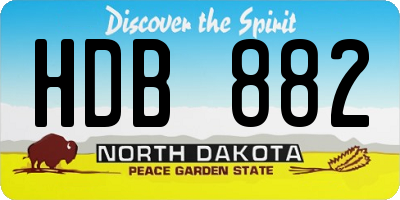 ND license plate HDB882