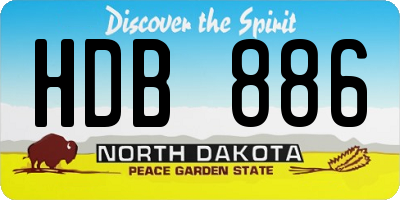 ND license plate HDB886