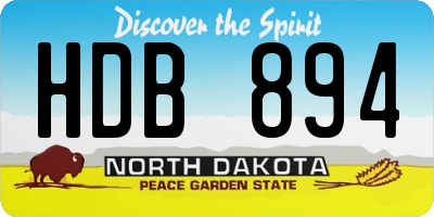 ND license plate HDB894