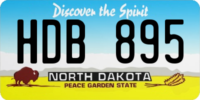 ND license plate HDB895