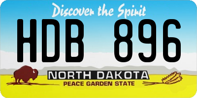 ND license plate HDB896