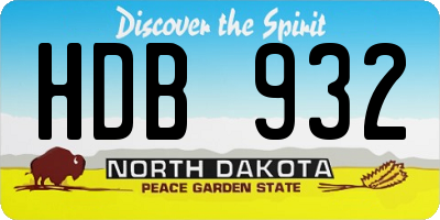 ND license plate HDB932