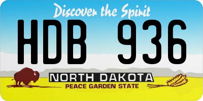 ND license plate HDB936