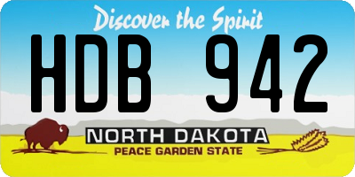 ND license plate HDB942