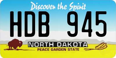 ND license plate HDB945