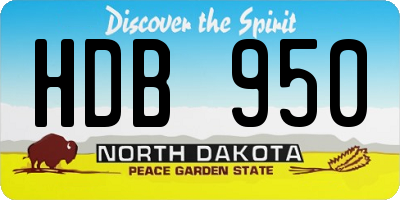 ND license plate HDB950