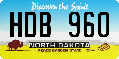 ND license plate HDB960