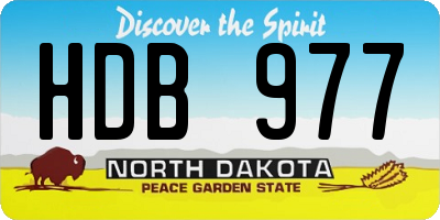 ND license plate HDB977