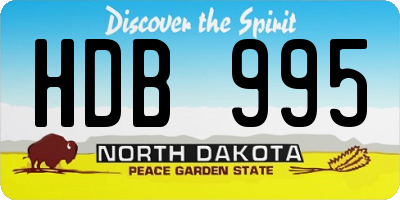 ND license plate HDB995
