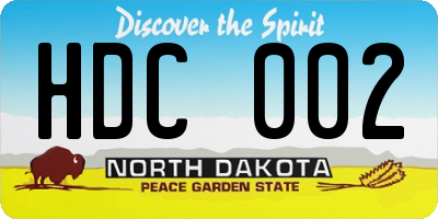 ND license plate HDC002