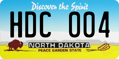 ND license plate HDC004