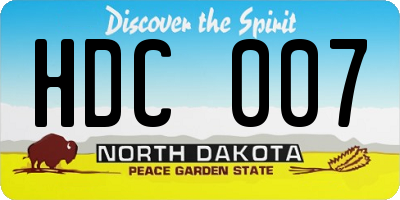 ND license plate HDC007