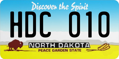 ND license plate HDC010