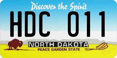ND license plate HDC011