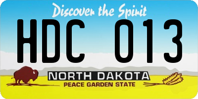ND license plate HDC013