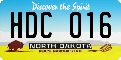 ND license plate HDC016