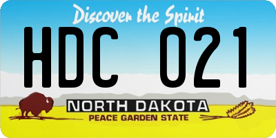 ND license plate HDC021
