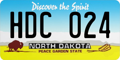 ND license plate HDC024