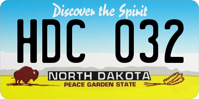ND license plate HDC032