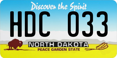ND license plate HDC033