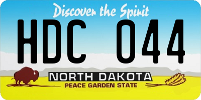 ND license plate HDC044