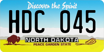 ND license plate HDC045