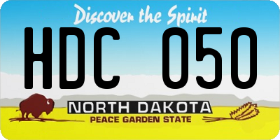 ND license plate HDC050