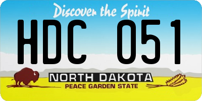 ND license plate HDC051