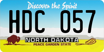ND license plate HDC057