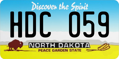 ND license plate HDC059