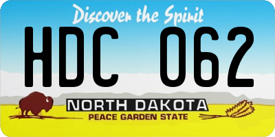 ND license plate HDC062
