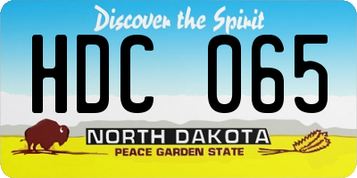 ND license plate HDC065