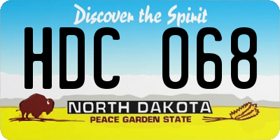 ND license plate HDC068