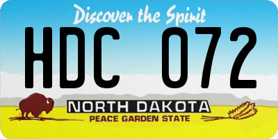 ND license plate HDC072