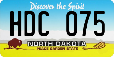 ND license plate HDC075