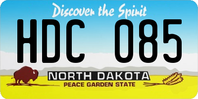 ND license plate HDC085