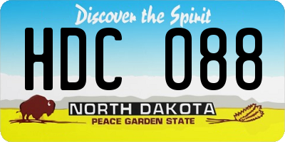 ND license plate HDC088