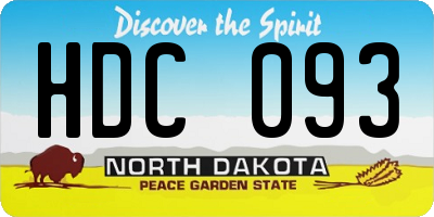 ND license plate HDC093