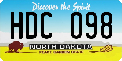 ND license plate HDC098