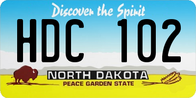 ND license plate HDC102