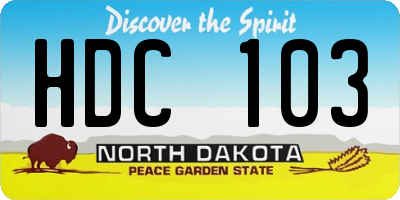 ND license plate HDC103