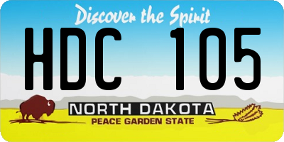 ND license plate HDC105