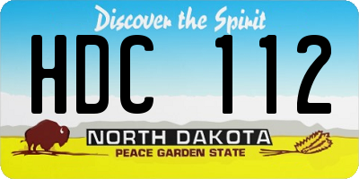 ND license plate HDC112
