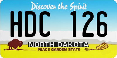 ND license plate HDC126