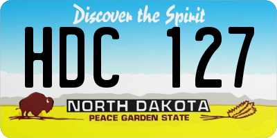 ND license plate HDC127