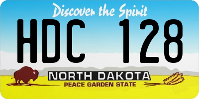 ND license plate HDC128